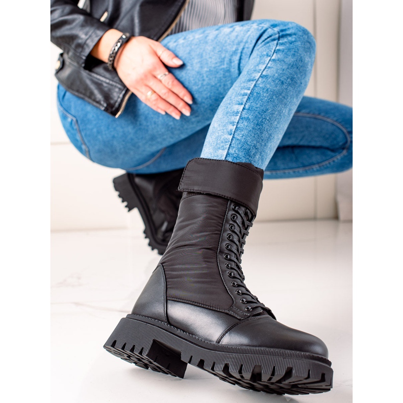 Weide Botas altas con cordones negro 2 Weide Botas altas con cordones negro 2