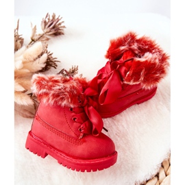FR1 Botas Infantiles Trappers Aisladas con Piel Roja Tesoro rojo 4