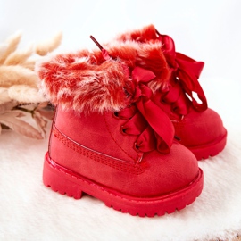 FR1 Botas Infantiles Trappers Aisladas con Piel Roja Tesoro rojo 6