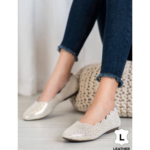 Filippo Bailarinas de cuero de moda dorado 1 Filippo Bailarinas de cuero de moda dorado 1