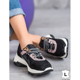 Goodin Cómodas zapatillas de cuero negro 2