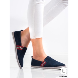 Filippo Slipons de cuero azul marino 4