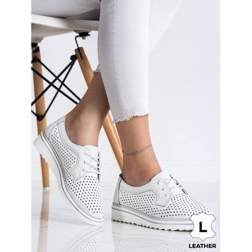 Goodin Zapatos de piel calada blanco 1