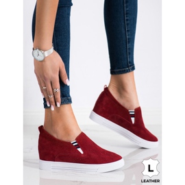 Filippo Zapatos de cuña de cuero rojo 3