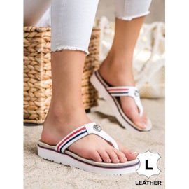 Filippo Chanclas de cuero blanco 3