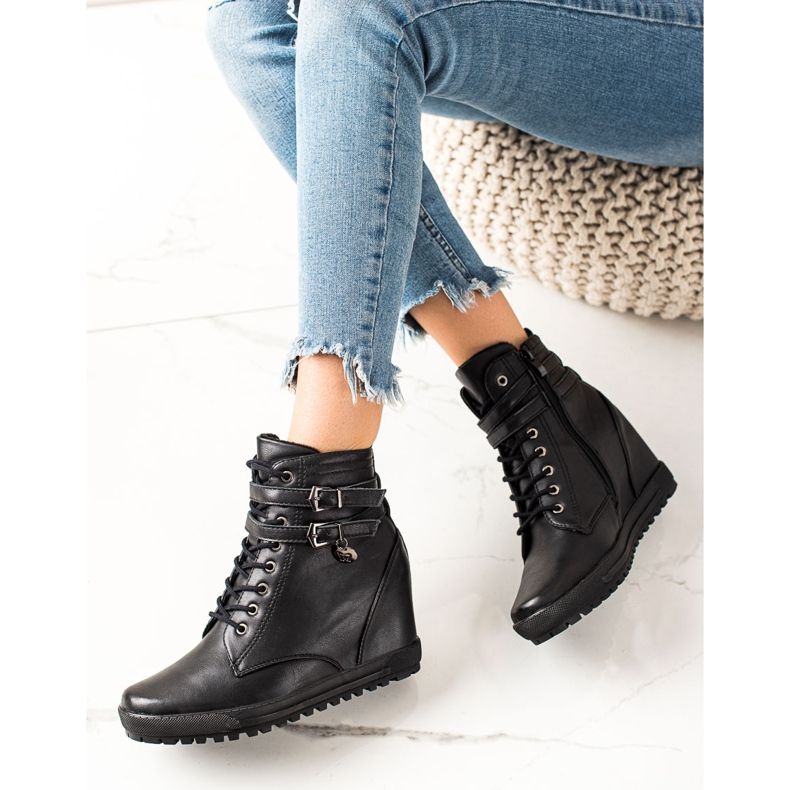 Goodin Botines con cordones negro 2