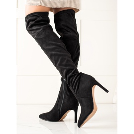 Evento Botas sexy hasta el muslo en un tacón alto negro 2