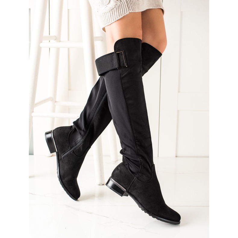 Queentina Botas planas con estilo negro 2