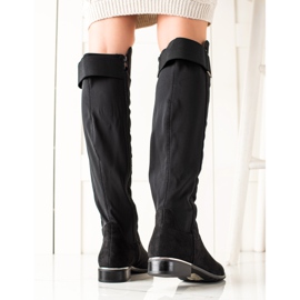 Queentina Botas planas con estilo negro 1