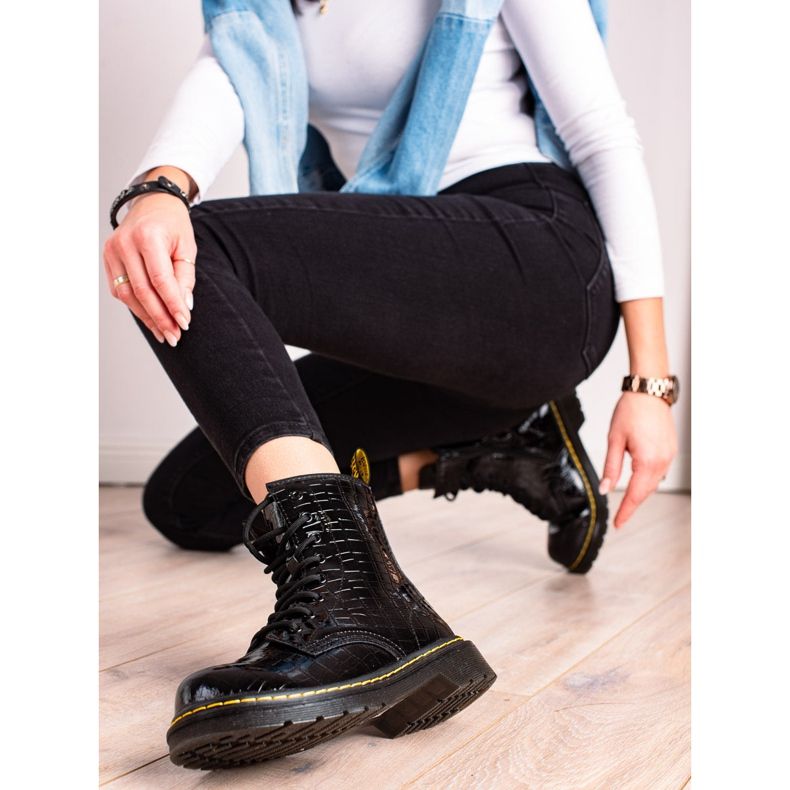 Filippo Tramperos de cuero cálido negro 1