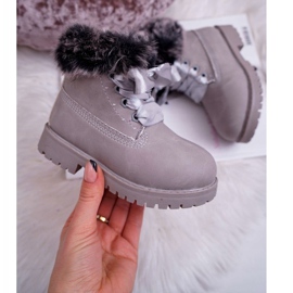 FRROCK Botas Infantiles Calentadas Con Piel Trappers Tesoro Gris 2