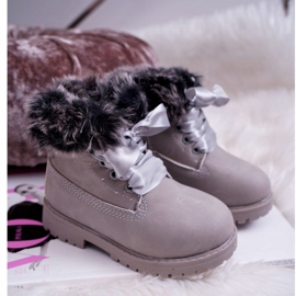 FRROCK Botas Infantiles Calentadas Con Piel Trappers Tesoro Gris 4