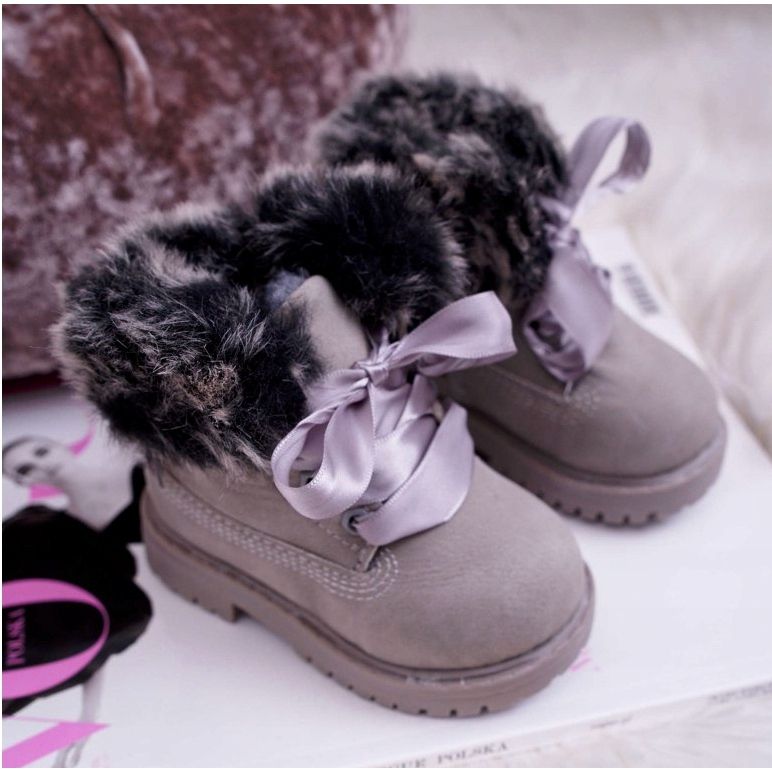 FRROCK Botas Infantiles Calentadas Con Piel Trappers Tesoro Gris 1 FRROCK Botas Infantiles Calentadas Con Piel Trappers Tesoro Gris 1