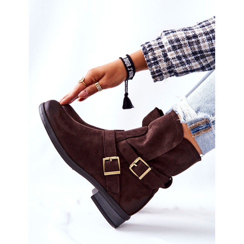 POTOCKI Botas Ante Con Hebillas Marrón Renisse 1