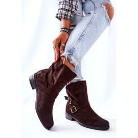 POTOCKI Botas Ante Con Hebillas Marrón Renisse 4