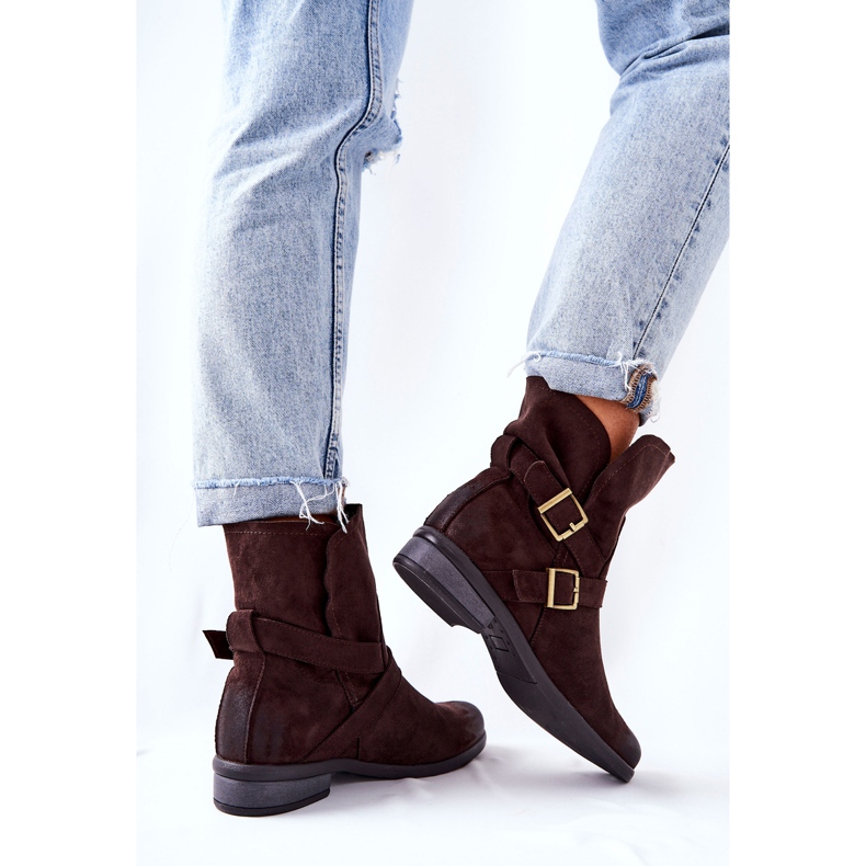 POTOCKI Botas Ante Con Hebillas Marrón Renisse 2