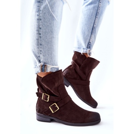 POTOCKI Botas Ante Con Hebillas Marrón Renisse 3