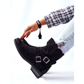 POTOCKI Botas Renisse de ante negro con hebillas 2