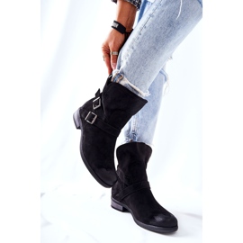 POTOCKI Botas Renisse de ante negro con hebillas 3