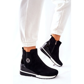 POTOCKI Botas negras de ante en cuña Lunelle negro 1 POTOCKI Botas negras de ante en cuña Lunelle negro 1