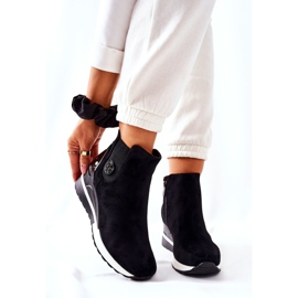 POTOCKI Botas negras de ante en cuña Lunelle negro 3