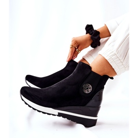 POTOCKI Botas negras de ante en cuña Lunelle negro 4