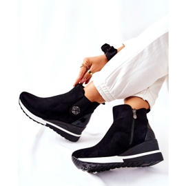 POTOCKI Botas negras de ante en cuña Lunelle negro 5