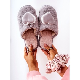 Pantuflas grises Heartbeat para mujer 1