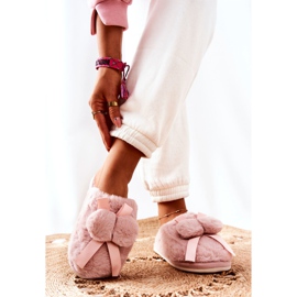 Pantuflas De Piel Con Pompones Pamppies Rosas rosado 4