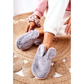 Pantuflas De Piel Con Orejas Gris Thorpe 2