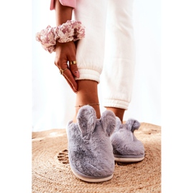 Pantuflas De Piel Con Orejas Gris Thorpe 6
