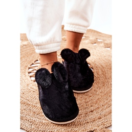 Pantuflas de Piel con Orejas de Thorpe Negras negro 3