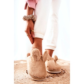 Pantuflas De Piel Con Orejas De Thorpe Beige marrón 5