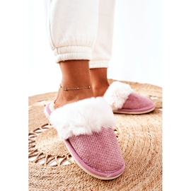 Pantuflas rosa cálido con piel Flamarin beige rosado 4