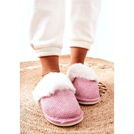 Pantuflas rosa cálido con piel Flamarin beige rosado 5