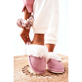 Pantuflas rosa cálido con piel Flamarin beige rosado 6