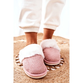 Pantuflas Calientes Con Piel Flamarina Rosa beige rosado 4