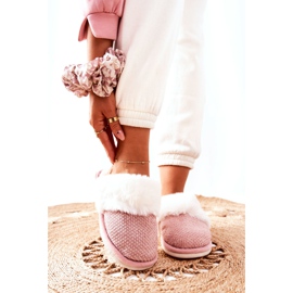 Pantuflas Calientes Con Piel Flamarina Rosa beige rosado 5