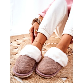 Pantuflas Calientes Con Piel Flamarin Marrón Claro beige 2