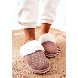 Pantuflas Calientes Con Piel Flamarin Marrón Claro beige 4