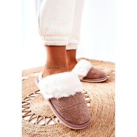 Pantuflas Calientes Con Piel Flamarin Marrón Claro beige 5