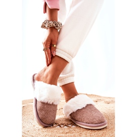 Pantuflas Calientes Con Piel Flamarin Marrón Claro beige 6