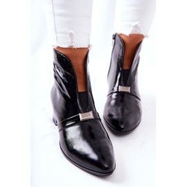 Botas de cuero en tacón alto laura messi negro 2268 1
