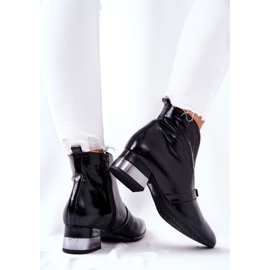Botas de cuero en tacón alto laura messi negro 2268 2