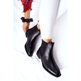 Botines Chelsea Piel Con Tacón Laura Messi Negro 2353 6