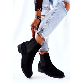 Botines chelsea de ante Astate negros 2