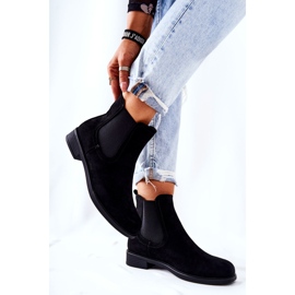 Botines chelsea de ante Astate negros 1