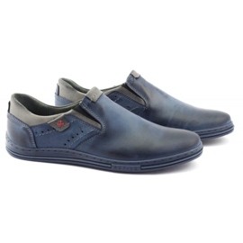 Polbut Zapatos hombre slip-on 401 azul marino gris 3