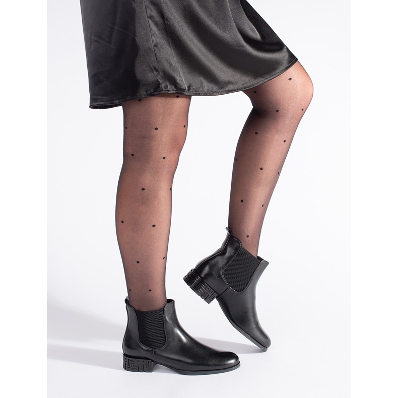 Sergio Leone Botines Chelsea con Tacón Decorativo negro 2