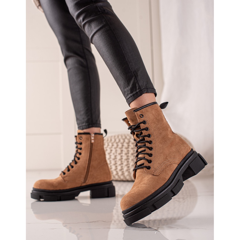 Super Me Trappers de ante marrón beige 1